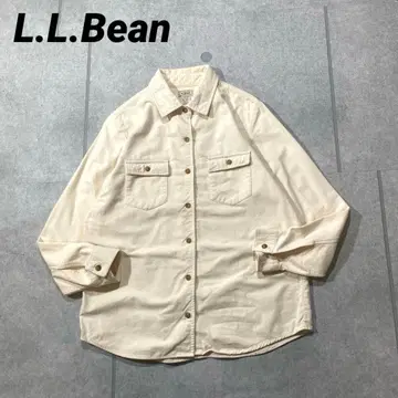 [여성용] 새상품급 L.L.Bean 헤비웨이트 플란넬 셔츠 아이보리