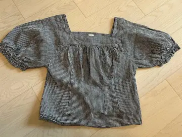 론 허먼 하와이 깅엄 체크 반팔 블라우스