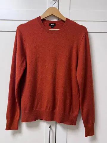 UNIQLO 캐시미어 100% 무지 오렌지 스웨터 니트 S