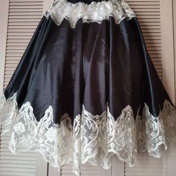 엘레강트 블랙 전체 원형 레이스 골드 87cm