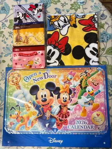 다이이치 생명 디즈니 달력 2026, 핸드 타월, 포켓 티슈 세트