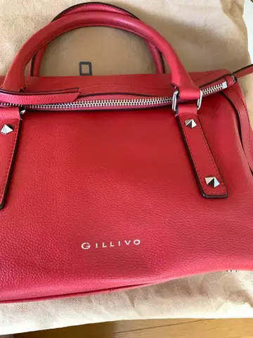 GILLIVO 빨간색 가죽 숄더백