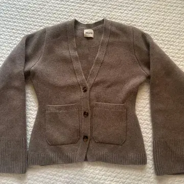 KHAITE 베이지 V넥 가디건