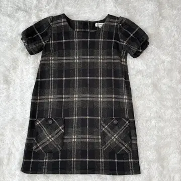 MK MICHEL KLEIN 반팔 원피스 M 체크 무늬 이토킨 귀여운