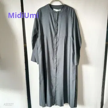 미디 유니 롱 플리츠 원피스 그레이