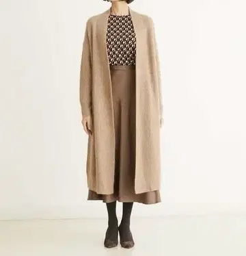 다카시마야 미쉘클랑 롱 가디건 울 혼방 베이지 38