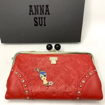 미사용 ANNA SUI 안나수이 접이식 지갑 가마구치 참 레드 새상품급