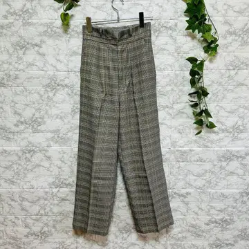 [ e48 ] [ 세포 ] 그레이 계열 체크 하이웨스트 슬랙스 [ S ]