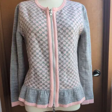 엠즈 그레이시 하트 무늬 프릴 밑단 가디건 38 size