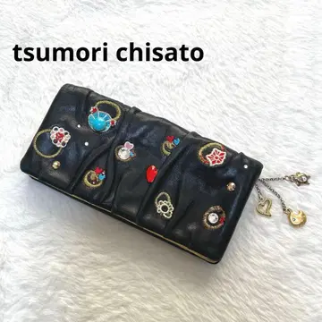 츠모리치사토 칼리 장지갑 반지 자수 양가죽 참 포함