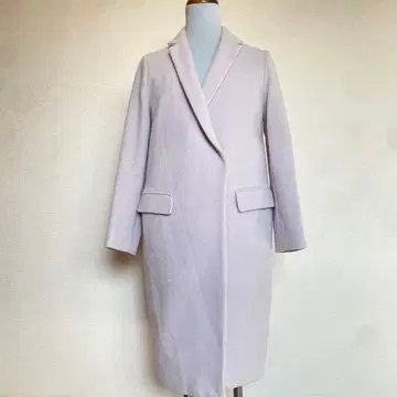 OPAQUE 핑크 체스터 코트 노치드 칼라