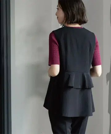 프릴 페플럼 베스트 블랙 S