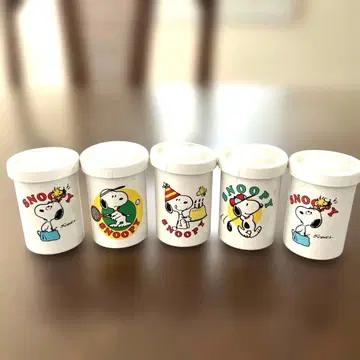 사쿠라 컬러 스누피 필름 케이스 5개 세트 빈티지 쇼와 레트로