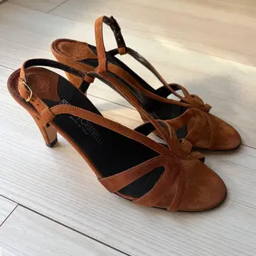 사이즈 38 힐 8cm RENZO FONTANELLI 하이힐 천연 가죽