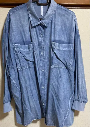 새상품 디니테 코리에 시어 데님 셔츠 소매 리브