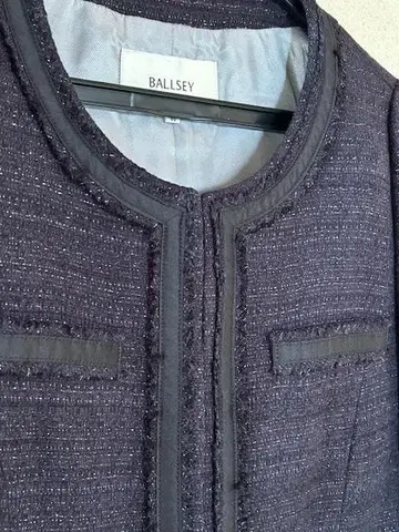 BALLSEY 트위드 수트 38 노카라 다크 네이비