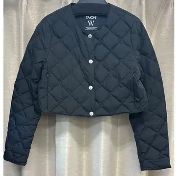 타이온 더블 라인 크루넥 버튼 숏 다운 자켓 S