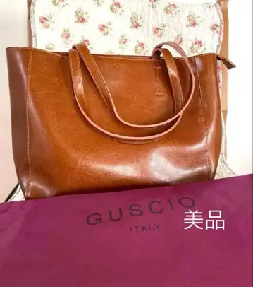 [ GUSCIO ITALY ] 구시오 이탈리아 토트백 카멜 새상품급