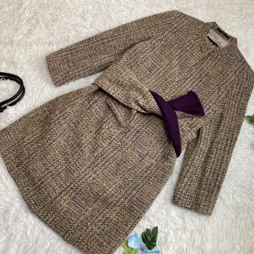 새상품급 DAKS 닥스 롱 코트 그린 벨트 울 나일론 9 M