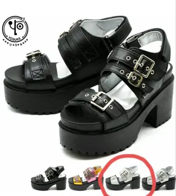 새상품급! YOSUKE U.S.A 요스케 통굽 스트랩 샌들 화이트