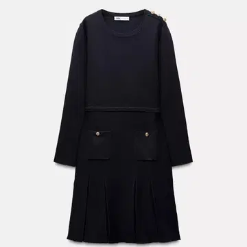 ZARA 숏 플리츠 니트 원피스 L