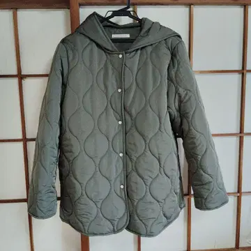 PREFERIR 퀼팅 자켓 후드 부착 올리브 그린