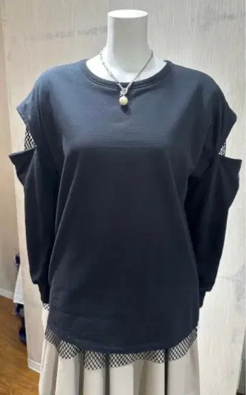 [ 미사용 새상품 ] RISLEY 리즈레이 메쉬 리버서블 롱 T 네이비