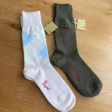파파스 PAPAS 중간 두께 양말 2족 세트 25-27cm 새상품