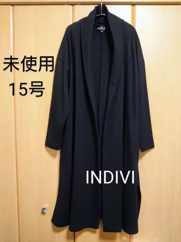[ 새상품 택 없음 ] INDIVI 인디비 롱 코트 15호 블랙