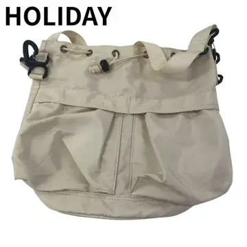홀리데이 HOLIDAY 아이보리 숄더백 여성용 앞 포켓