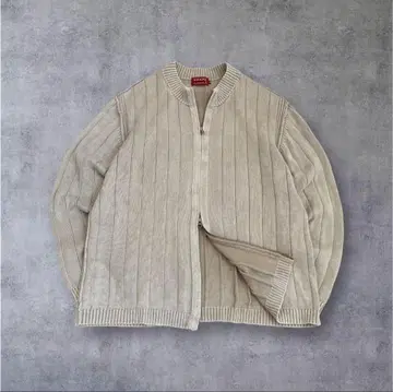 더블 지퍼 니트 빨간색 택