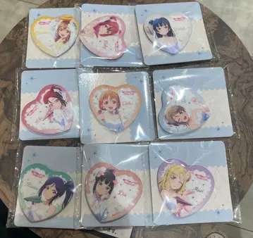 러브 라이브 선샤인 하트형 캔뱃지 모리 판타지 한정판 9종 컴프