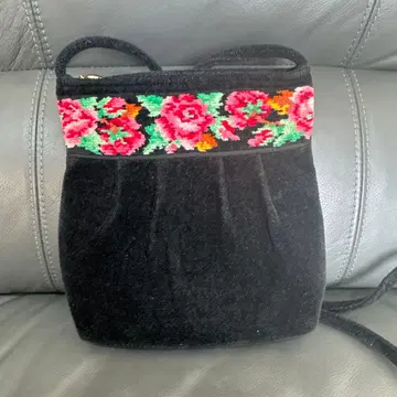 FEILER 블랙 꽃무늬 숄더백