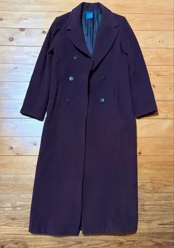 더블 브레스트 롱 코트 38 버건디