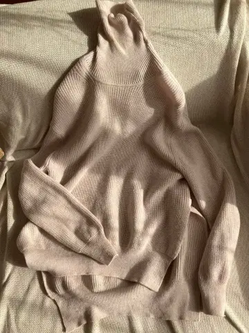 사쿠라 터틀넥 니트 핑크 베이지 벚꽃색