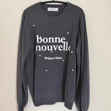 ACUTA 펄 x 입체 로고 맨투맨 라이크 니트 F 그레이