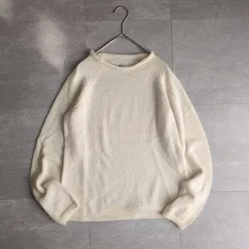 마가렛호웰 알파카 100 니트 스웨터 화이트 긴팔