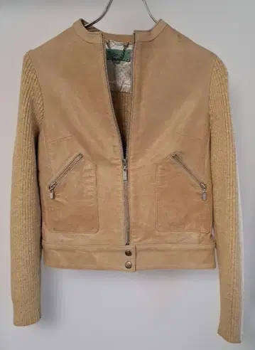 도모 베이지 싱글 라이더 자켓