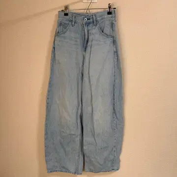 [ 익명 배송 ] 배기 커브 청바지 22 기장 짧음