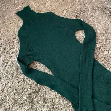 Spick & Span 다크 그린 시어 니트