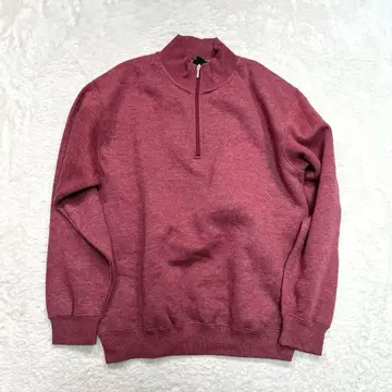 퍼스트 다운 하프 지퍼 풀오버 자수 무지 캐주얼 속기모