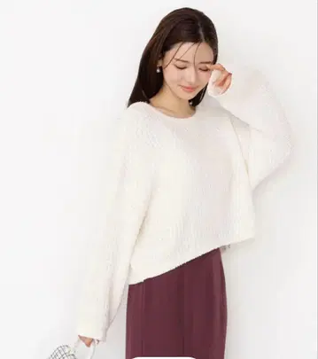 새상품급 PROPORTION 필름몰 단장 니트 에크루