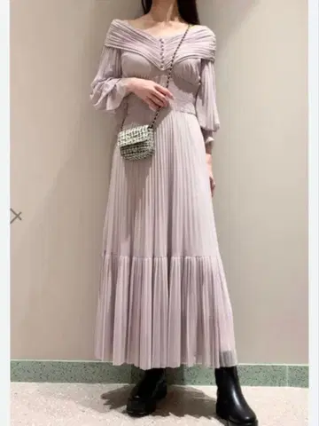 snidel 플리츠 튤 드레스