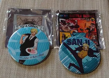 원피스 후지TV 한정판 캔뱃지 상디 2점