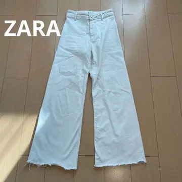 ZARA 화이트 와이드 데님 S