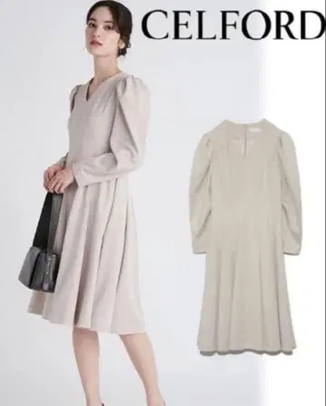 CELFORD 셀포드 롱 슬리브 분또 플레어 원피스