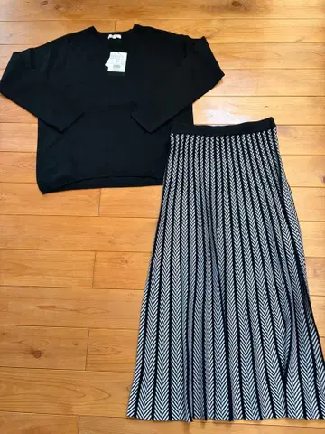 PLST 플라스테 자카드 니트 스커트 셋업