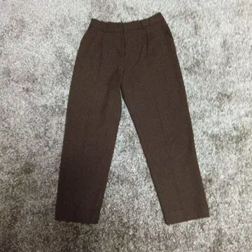 어반 리서치 브라운 계열 체크 캐주얼 팬츠 뒷면 허리밴딩 36