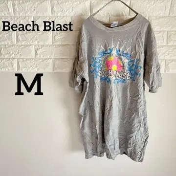 [ Beach Blast ] M 반팔 티셔츠 그래픽 디자인 프린트 그레이
