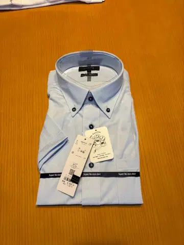 Super No Iron shirt L-반팔 와이셔츠 블루 계열